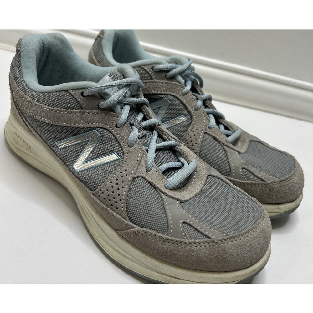 New Balance Walking 877 Abzorb Blue w Grey Suede Sneaker Shoes Women’s 8